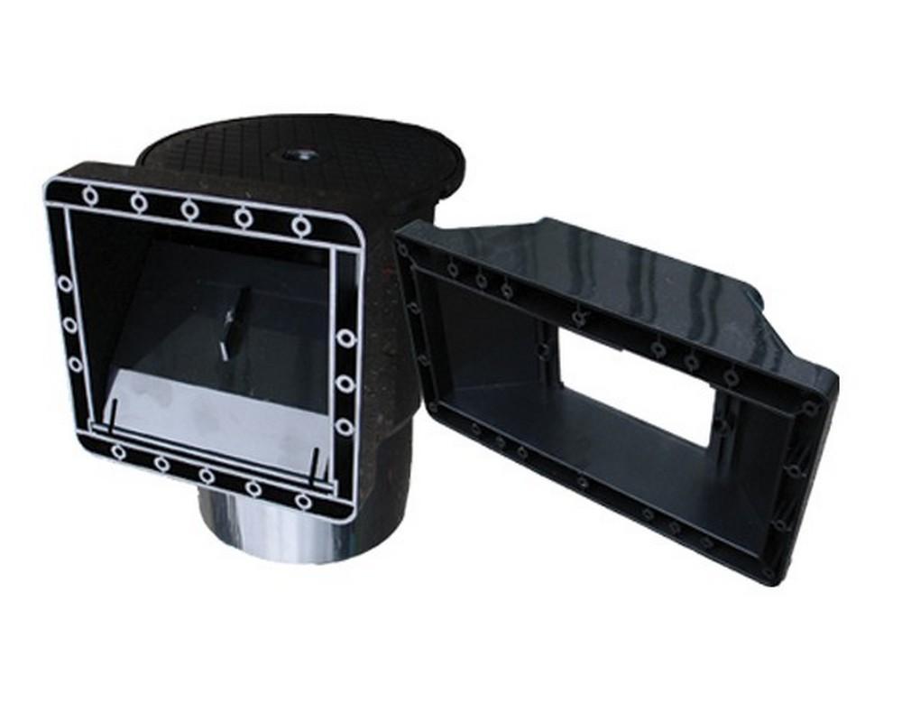 Standard Wide-mouth Black In-wall skimmer SB265 (Liner / Concrete) - Selective Koi Sales